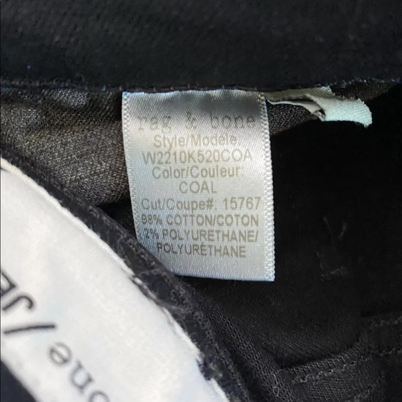 Rag & Bone Stevie Cropped Skinny Jean Tie Hem Cola Black NWT - Picture 9 of 9